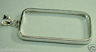 Screw Top Sterling Silver Frame/bezel Pendant Fits One Oz Sun Shine Silver Bar