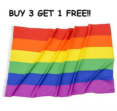 Rainbow Flag Big 3 X 5 Ft Gay Pride Lesbian 36" X 60" Lgbt Bisexual Transgender
